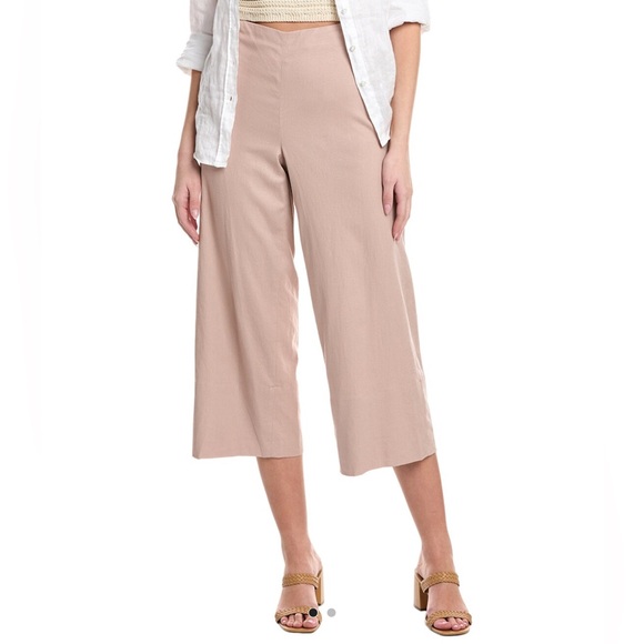 Vince Pants - Vince Cropped Wide Leg Linen Blend Pant — Rose Pearl Size 6